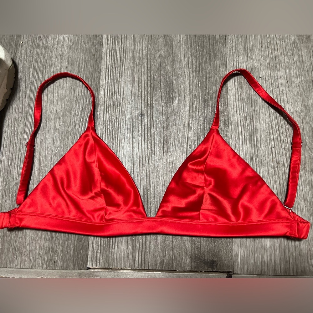 Parade Red Satin Triangle Bra Limited Edition